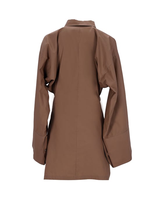 Das Attico Dakota Minikleid aus brauner Baumwolle - Image 3