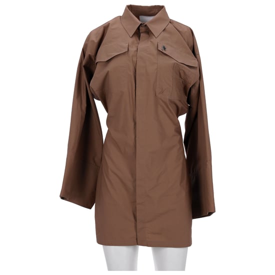 Das Attico Dakota Minikleid aus brauner Baumwolle - Image 6