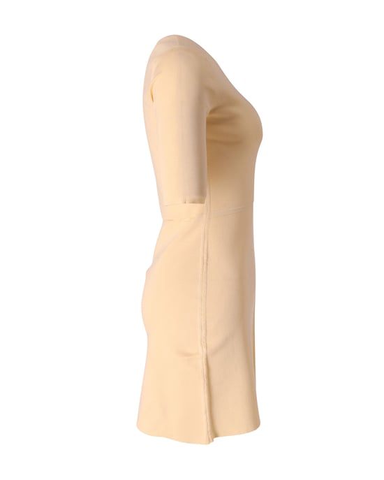 Chloe Minikleid mit Rundhalsausschnitt in Pastellgelb aus Polyester - Image 2