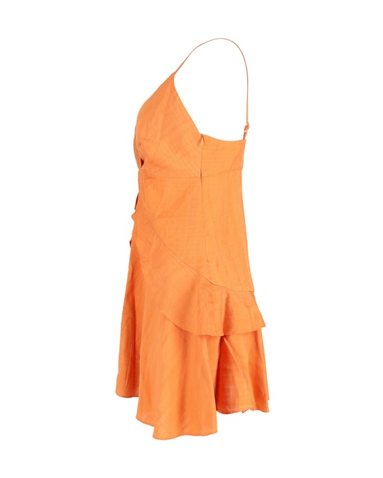 Ärmelloses Rüschenkleid von Sandro aus orangefarbener Baumwolle - Image 2