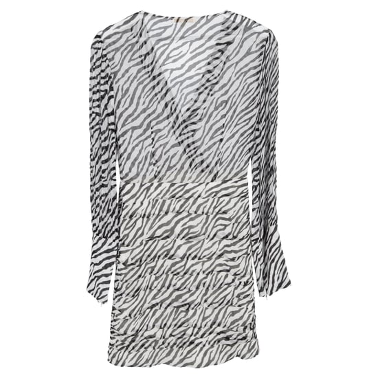 Maje Ribane Minikleid mit Zebramuster aus schwarz-weißer Viskose - Image 2
