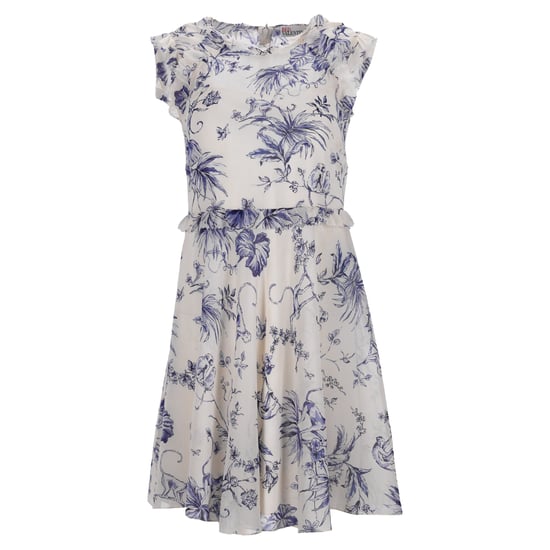 RED Valentino Minikleid mit Affenprint und Rüschenbesatz aus cremefarbener Seide - Image 1