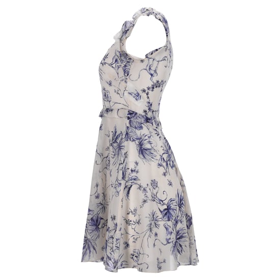 RED Valentino Minikleid mit Affenprint und Rüschenbesatz aus cremefarbener Seide - Image 2