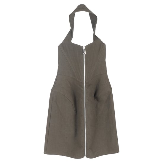 Bottega Veneta Salon Neckholder-Minikleid aus olivgrünem Leinen - Image 1