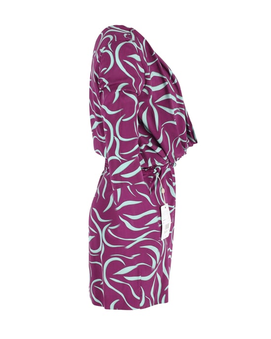 Diane von Furstenberg Danil Minikleid mit Wasserfallausschnitt und Gürtel aus mehrfarbigem Polyester - Image 3