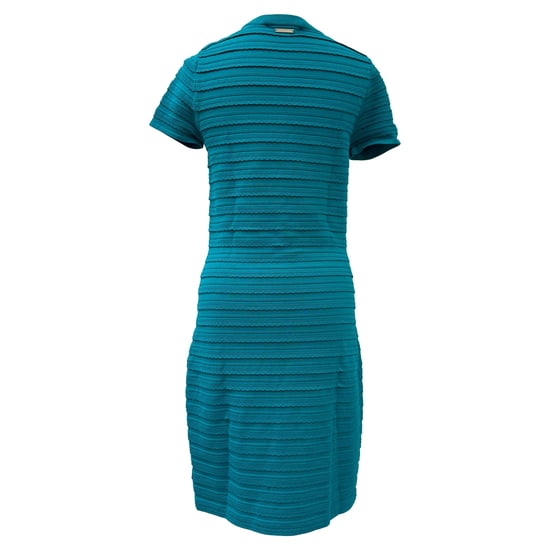 Michael Kors Mini-Kleid aus Stretch mit Rüschen und Streifen in Türkis-Viskose - Image 3