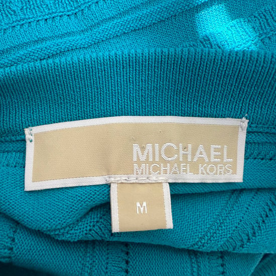 Michael Kors Mini-Kleid aus Stretch mit Rüschen und Streifen in Türkis-Viskose - Image 5