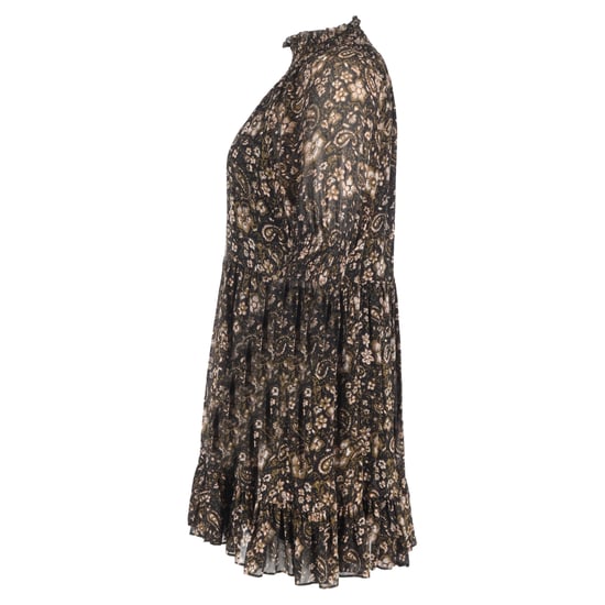 Ulla Johnson Minikleid mit Paisley-Print und Stehkragen aus brauner Seide - Image 2