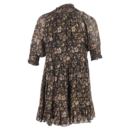 Ulla Johnson Minikleid mit Paisley-Print und Stehkragen aus brauner Seide - Image 3