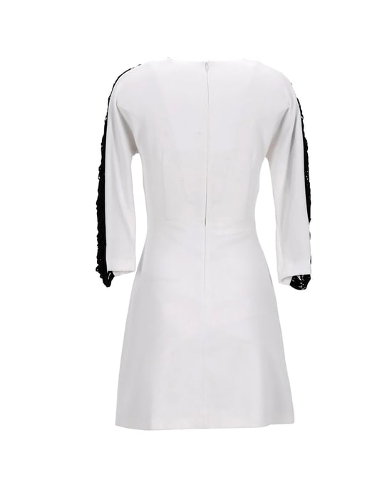 Sandro – Kleid mit Fransen an den Seitenärmeln aus weißem Polyester - Image 3