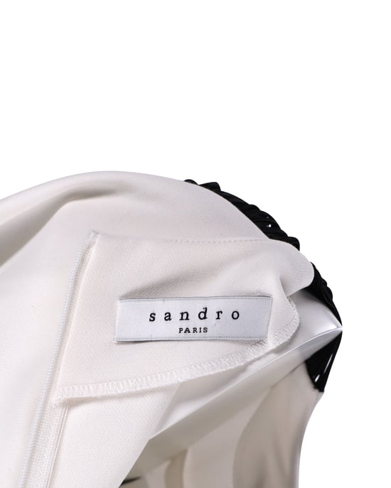 Sandro – Kleid mit Fransen an den Seitenärmeln aus weißem Polyester - Image 4
