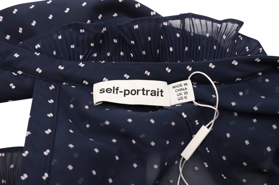 Self-Portrait Plumetis Rüschentop aus blauem Polyester - Image 4
