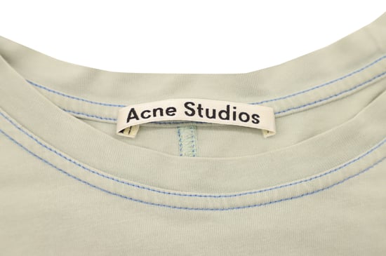 Acne Studios T-Shirt mit Markenstickerei aus hellgrüner Baumwolle - Image 4