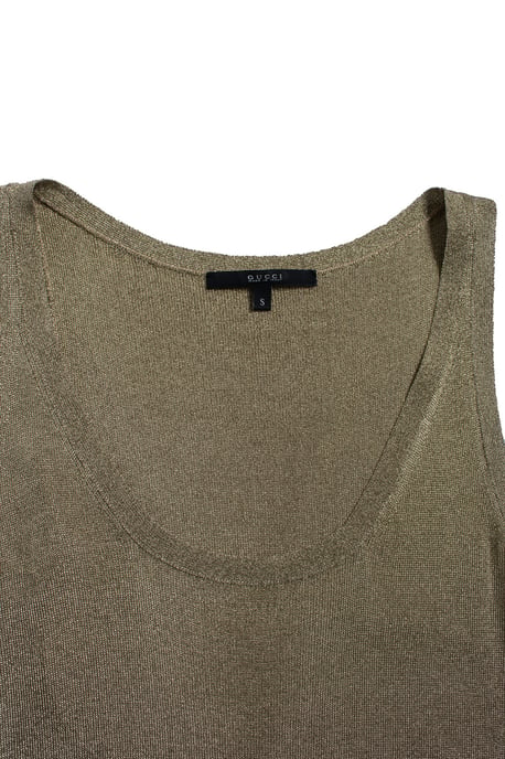 Gucci, goldfarbenes ärmelloses Lurex-Top - Image 5