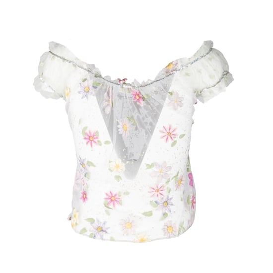 Roberto Cavalli Transparentes Blusentop mit Blumenmuster – 90er Jahre - Image 3