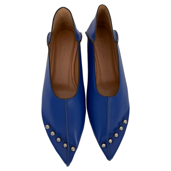 Marni Nieten-Ballerinas aus blauer Leder - Image 3