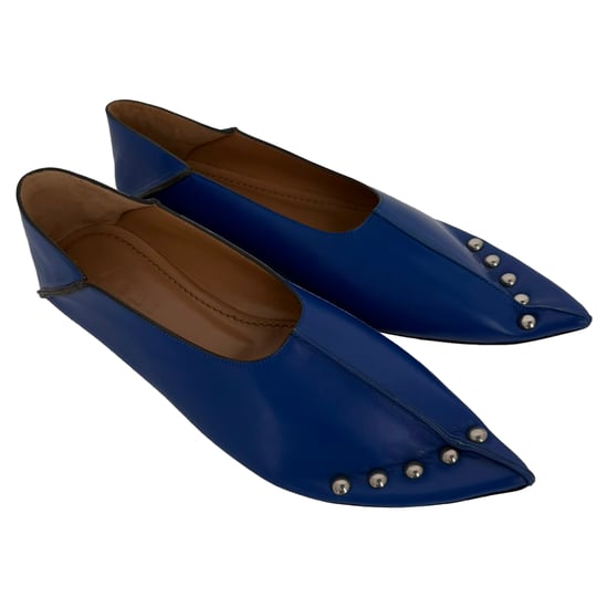 Marni Nieten-Ballerinas aus blauer Leder - Image 4