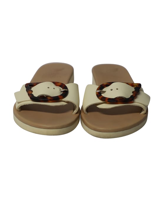 Antike griechische Aglaia-Sandalen aus weißem Leder - Image 2
