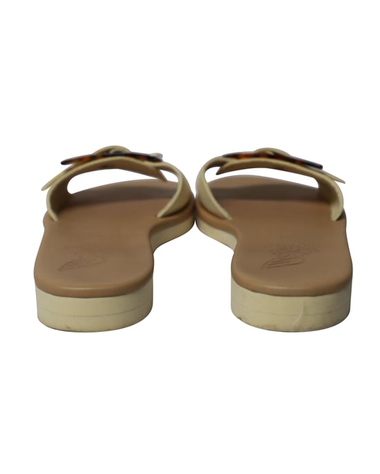 Antike griechische Aglaia-Sandalen aus weißem Leder - Image 4