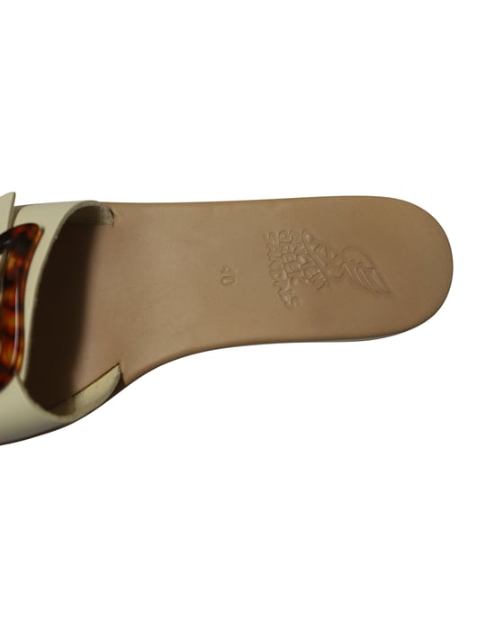 Antike griechische Aglaia-Sandalen aus weißem Leder - Image 6
