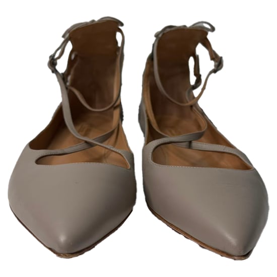 Aquazzura Ballerinas mit spitzem Zehen in grauem Leder - Image 2