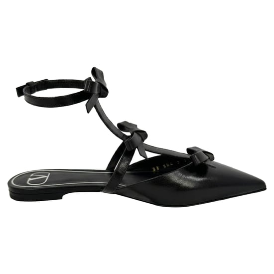 Valentino Garavani Ballerinas mit französischen Schleifen aus schwarzem Leder - Image 1