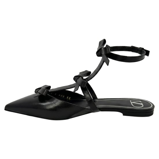 Valentino Garavani Ballerinas mit französischen Schleifen aus schwarzem Leder - Image 2