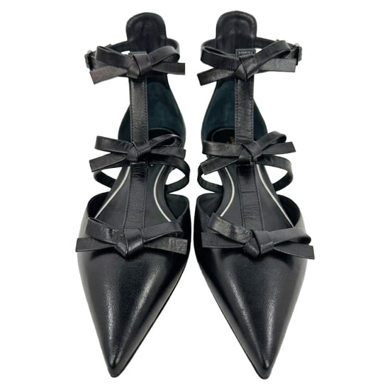 Valentino Garavani Ballerinas mit französischen Schleifen aus schwarzem Leder - Image 4
