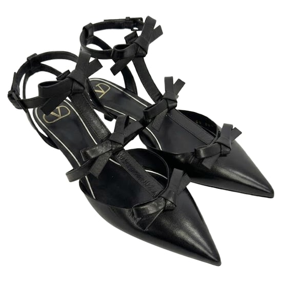 Valentino Garavani Ballerinas mit französischen Schleifen aus schwarzem Leder - Image 5