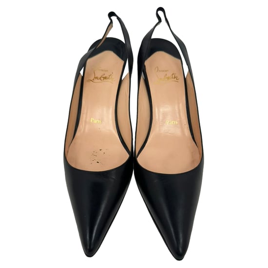 Christian Louboutin Kate 55 Slingback-Pumps aus schwarzem Leder - Image 3