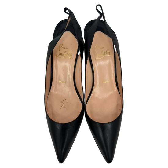 Christian Louboutin Kate 55 Slingback-Pumps aus schwarzem Leder - Image 6