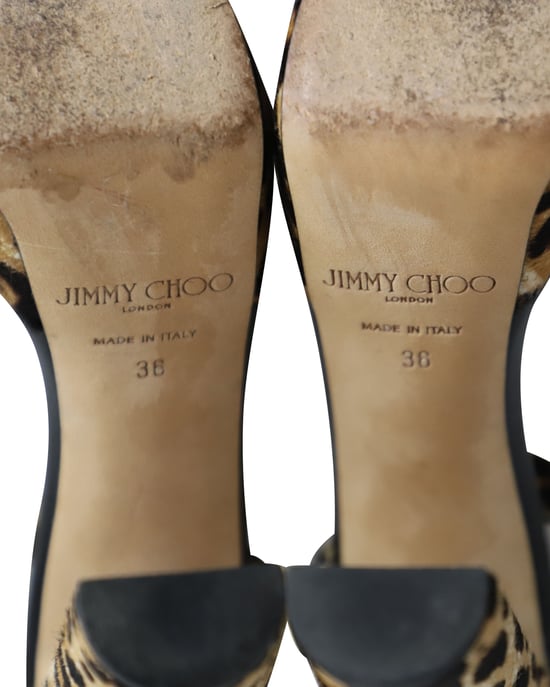 Jimmy Choo Holly Platform Sandals in Animal Print Ponyhair - Image 6