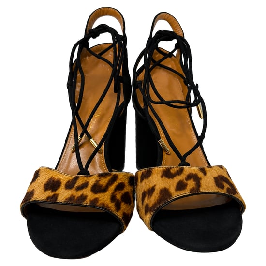 Aquazzura Austin Schnürsandalen aus Wildleder im Tierprint - Image 2