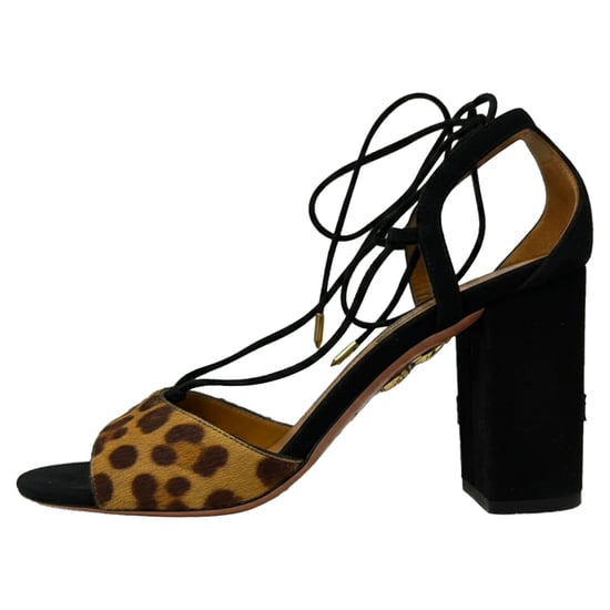 Aquazzura Austin Schnürsandalen aus Wildleder im Tierprint - Image 4