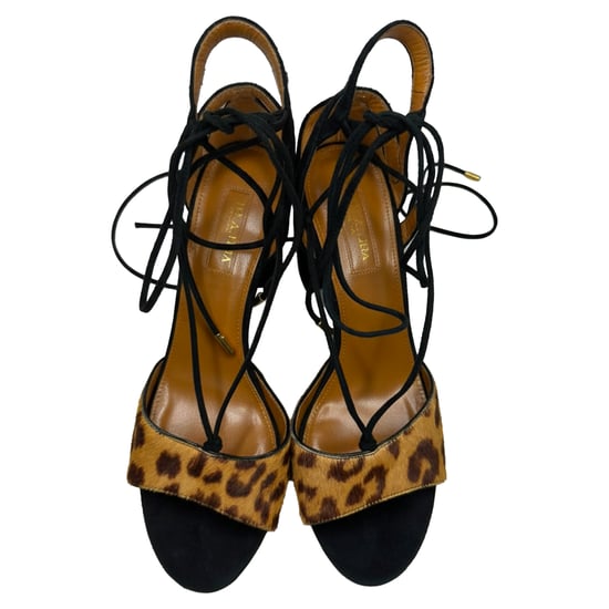 Aquazzura Austin Schnürsandalen aus Wildleder im Tierprint - Image 5