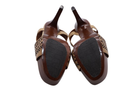 Diane von Furstenberg Zoe Plateau-Sandalen aus braunem Leder - Image 6