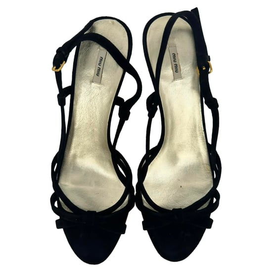 Miu Miu Slingback-Sandalen aus schwarzem Wildleder - Image 6