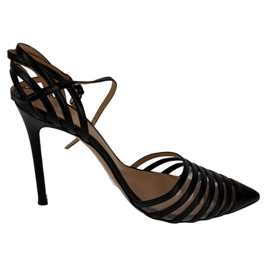 Gianvito Rossi PVC Eingekäfigte Riemchenpumps aus schwarzem Leder - Image 1