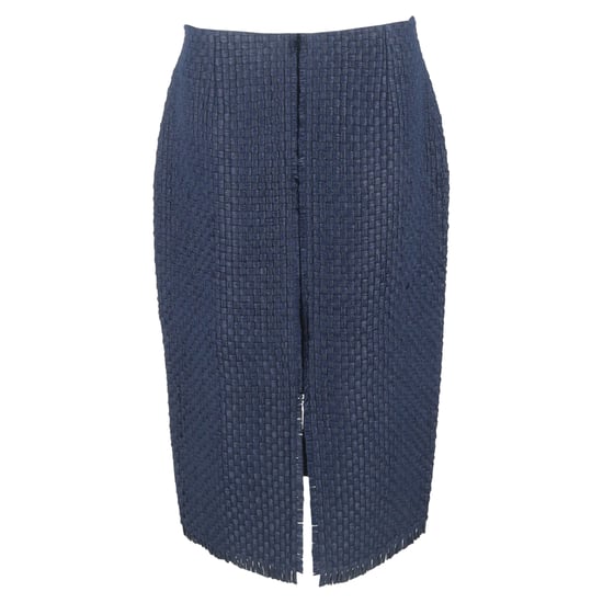 Roland Mouret Midi-Bleistiftrock in Weboptik aus marineblauem Polyester - Image 1