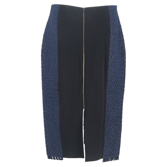 Roland Mouret Midi-Bleistiftrock in Weboptik aus marineblauem Polyester - Image 3