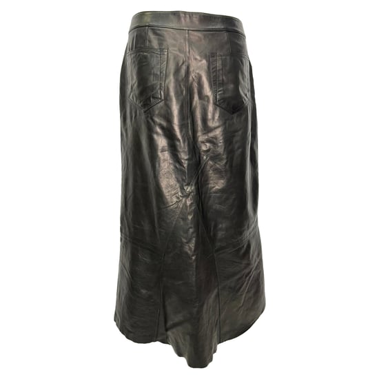 Rick Owens Midirock mit Knittereffekt aus schwarzem Lammleder - Image 3
