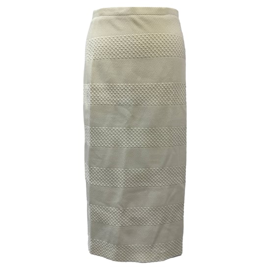Iris & Ink strukturierter Midirock aus cremefarbenem Polyester - Image 1