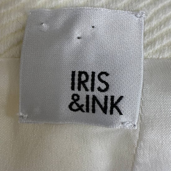 Iris & Ink strukturierter Midirock aus cremefarbenem Polyester - Image 4
