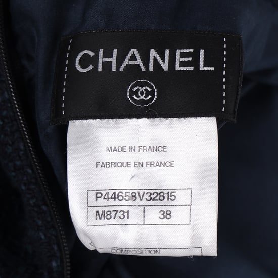 Knielanger Rock von Chanel aus marineblauer Baumwolle - Image 4