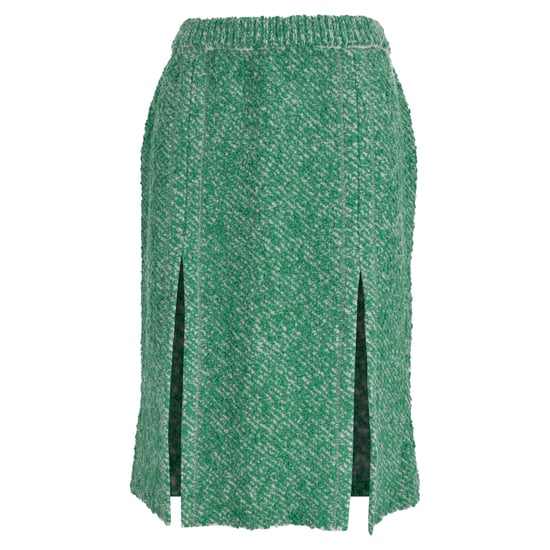 Stella McCartney Bouclé-Tweed-Midirock aus grüner Baumwolle - Image 1