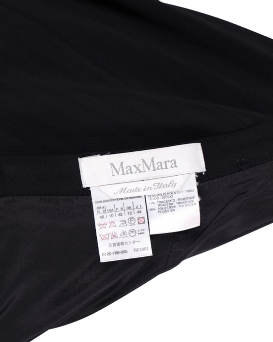 Max Mara gestreifter Midi-Bleistiftrock aus schwarzem Triacetat - Image 4