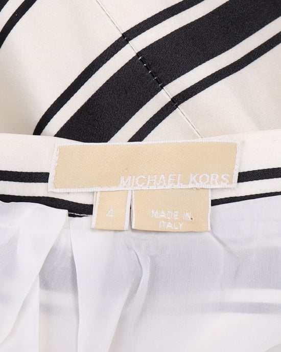 Michael Kors Streifenrock aus weißer Seide - Image 4