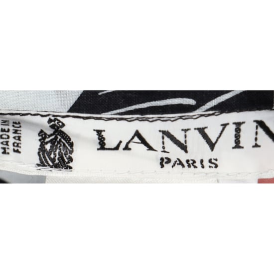Lanvin Midirock mit Blumenmuster und Bindegürtel aus schwarzer und weißer Baumwolle - Image 4