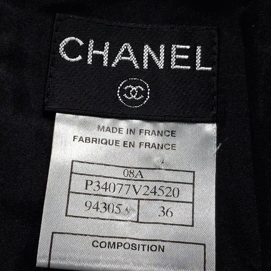 Chanel Bleistiftrock mit Seitenstreifen aus schwarzer Wolle - Image 3