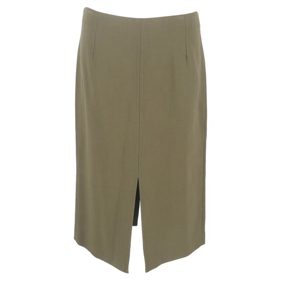 Roland Mouret Midi-Bleistiftrock mit Schlitz vorne aus olivgrüner Wolle - Image 1